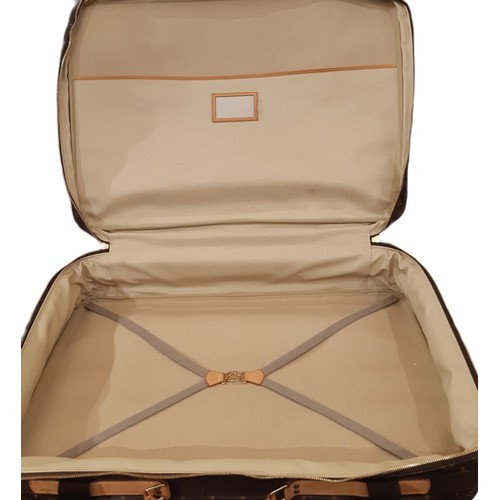 70 - Louis Vuitton satellite 70 suitcase in monogrammed canvas and natural leather made in France 2002, w... 