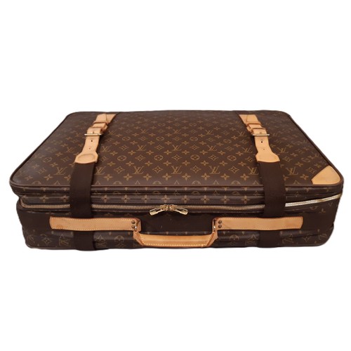 70 - Louis Vuitton satellite 70 suitcase in monogrammed canvas and natural leather made in France 2002, w... 