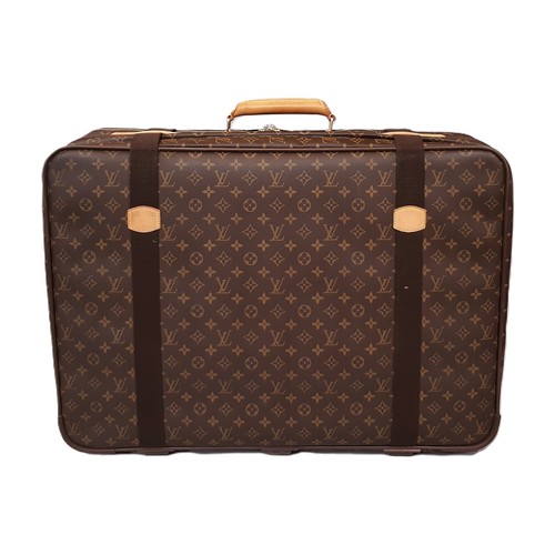 70 - Louis Vuitton satellite 70 suitcase in monogrammed canvas and natural leather made in France 2002, w... 