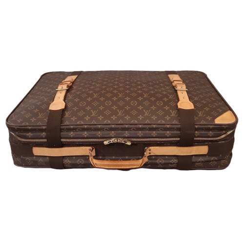 71 - Louis Vuitton satellite 70 suitcase in monogrammed canvas and natural leather, made in France 2002, ... 