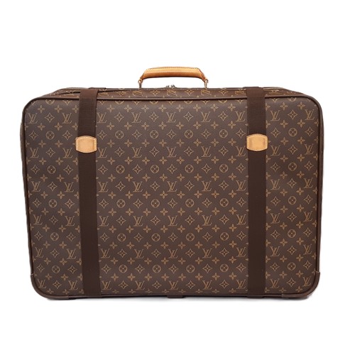 71 - Louis Vuitton satellite 70 suitcase in monogrammed canvas and natural leather, made in France 2002, ... 