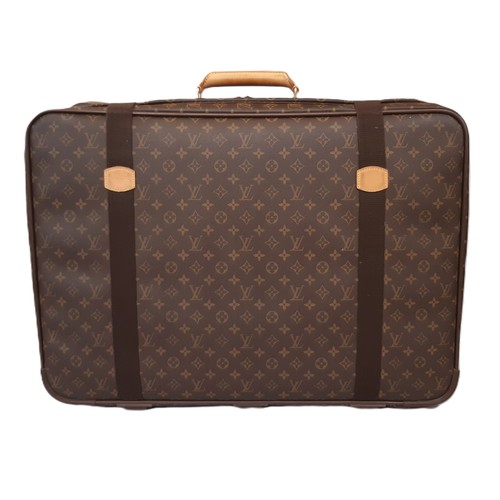 72 - Louis Vuitton satellite 70 suitcase in monogrammed canvas and natural leather made in France 2002, 7... 