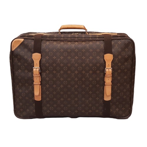 72 - Louis Vuitton satellite 70 suitcase in monogrammed canvas and natural leather made in France 2002, 7... 