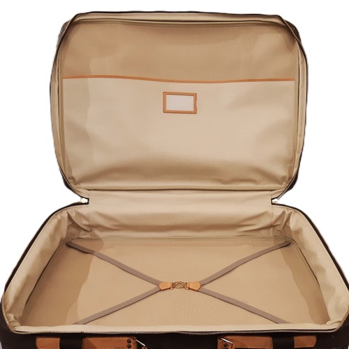 72 - Louis Vuitton satellite 70 suitcase in monogrammed canvas and natural leather made in France 2002, 7... 