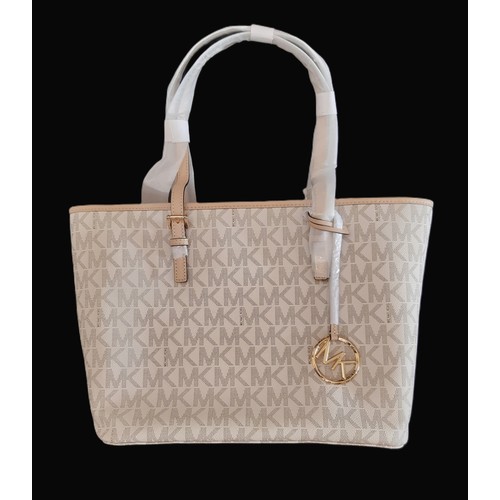 74 - Michael Kors 'Jet Set' tote bag in signature print canvas with leather straps, unused with original ... 