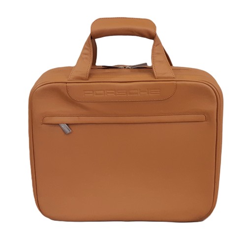 77 - Porsche leather bag briefcase/ business bag with top handles, outer zipped pocket and fitted lined i... 