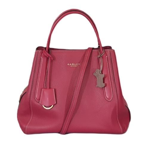 80 - 'Baylis Road' twin handled bag by Radley in dark pink soft grained leather with detachable shoulder ... 