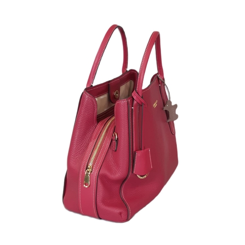 80 - 'Baylis Road' twin handled bag by Radley in dark pink soft grained leather with detachable shoulder ... 