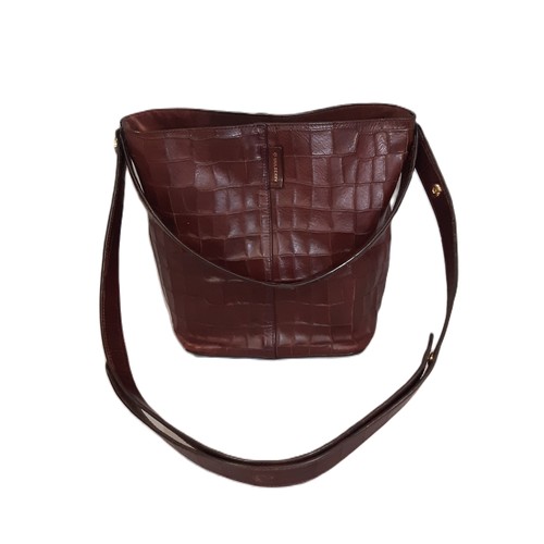 82 - Mulberry Kite Tote bag in Oxblood Croc leather featuring double pivoted handles and zipped inner com... 