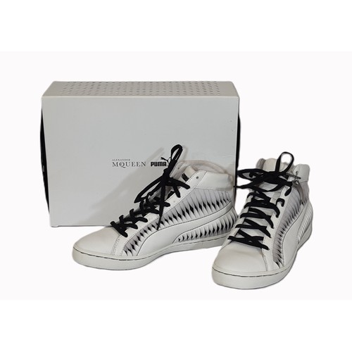 88 - Alexander McQueen for Puma high top ladies trainers 'Cloud Dancer' size 38. With box.