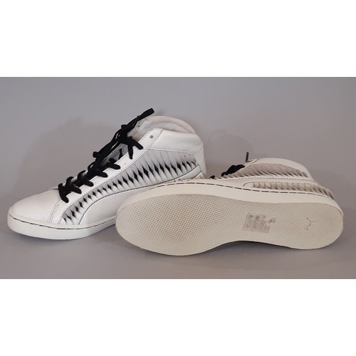 88 - Alexander McQueen for Puma high top ladies trainers 'Cloud Dancer' size 38. With box.