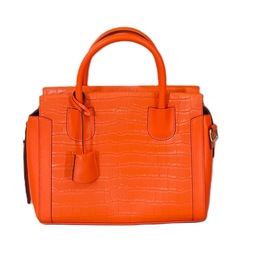 96 - 'Kelham Gardens'  handbag by Radley in orange faux croc leather with twin top handles, detachable sh... 