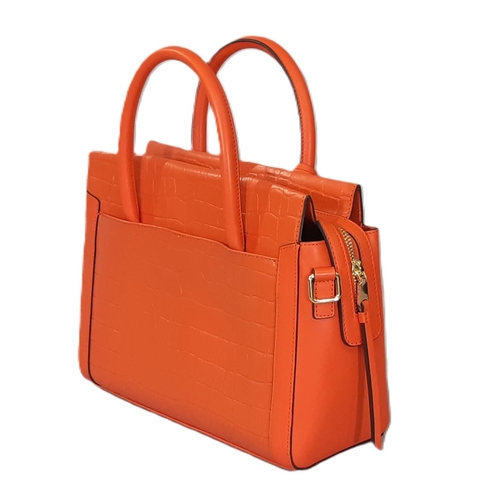 96 - 'Kelham Gardens'  handbag by Radley in orange faux croc leather with twin top handles, detachable sh... 