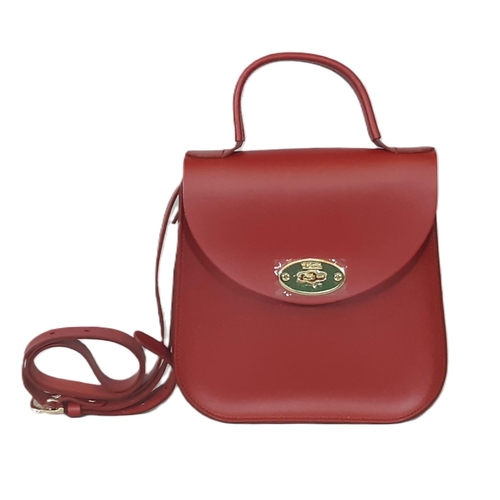 99 - Original Bloomsbury handbag by Charlotte Elizabeth in 'Oxblood' red leather with front closure, top ... 