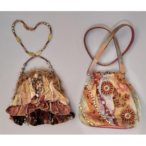 101 - Two shoulder bags/ purses by American designer Mary Frances, both 'One of a Kind' multi textured Boh... 