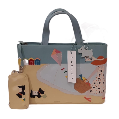 118 - Radley 'By The Seaside' 2007 Grab Bag with detachable coin purse and dust bag, 33x22x10cm