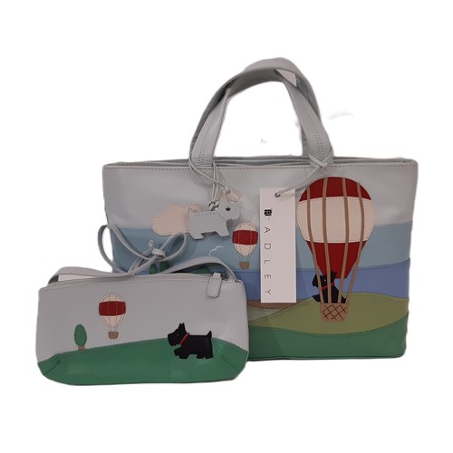 119 - Radley 'Up Up & Away' Grab Bag and Mini Bag 2005 with tag, cleaner and cloth bag 30x20x7cm and 21x10... 