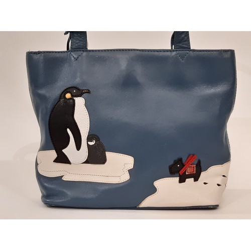 126 - Radley  'Penguins' 2002 Small Grab Bag and Mini Bag; Grab Bag has detachable shoulder strap. Both ha... 