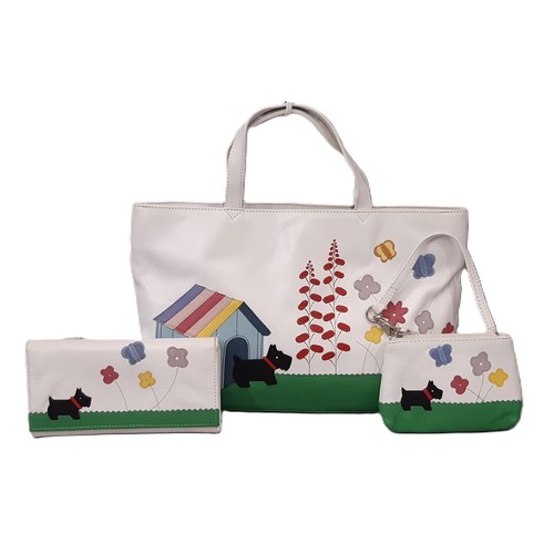 129 - Radley 'Garden' 2004 Grab Bag, Purse and Mini Bag. Grab bag (no dog tag) is 30x20x7cm and has detach... 