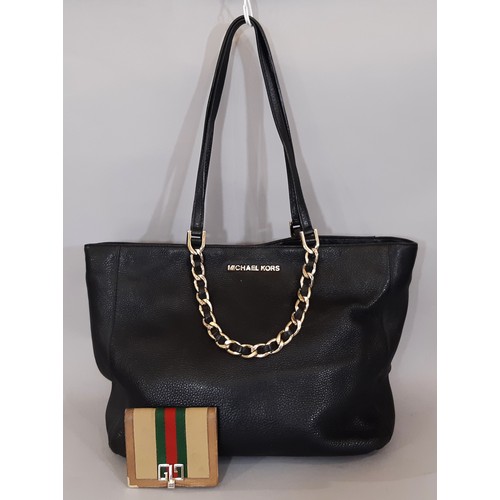 918 - A mixed lot of ladies accessories including Michael Kors handbag in black leather with Coccinelle pu... 