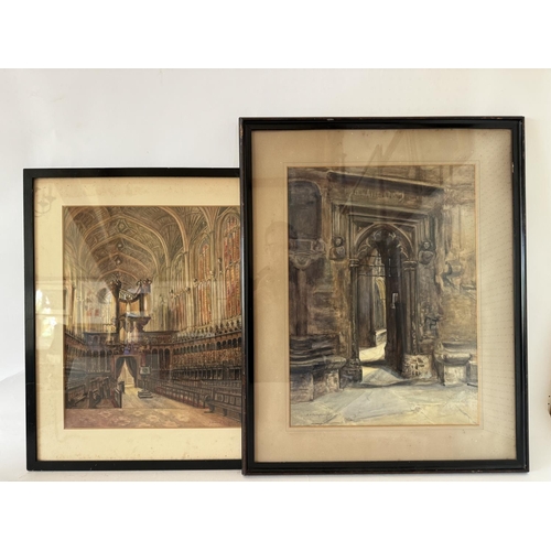 1810 - A. Howard Humphreys (19th/20th century) - Two architectural watercolours, to include: 'Our Lady of t... 