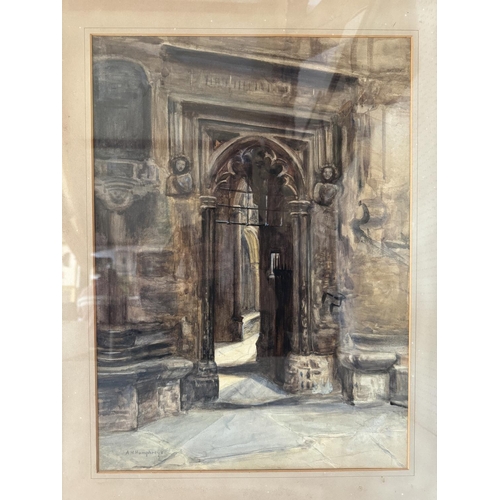 1810 - A. Howard Humphreys (19th/20th century) - Two architectural watercolours, to include: 'Our Lady of t... 