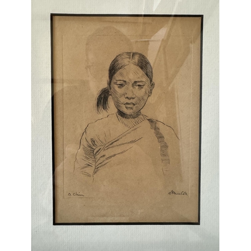 1821 - Eric Gordon MacColl (1896-1973) - A set of six etchings of Burmese women in traditional dress, all s... 