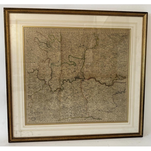 1853 - Thomas Kitchin (1718-1784)  A Map of the Countries Thirty Miles Round London, Drawn & Engraved from ... 