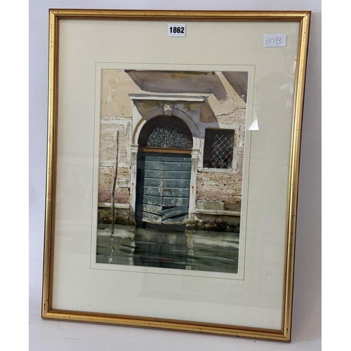 1862 - Michael Fellingham (1935) - 'Water Entrance, Venice', watercolour on aches paper, signed lower right... 