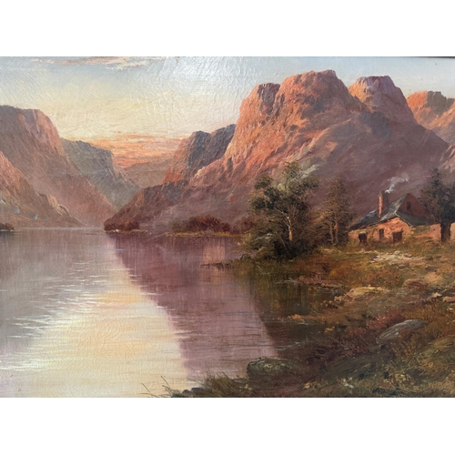 1882 - 19th Century Loch Scene, signed 'H. James' lower right, oil on canvas, 51 x 76 cm, gilt framed