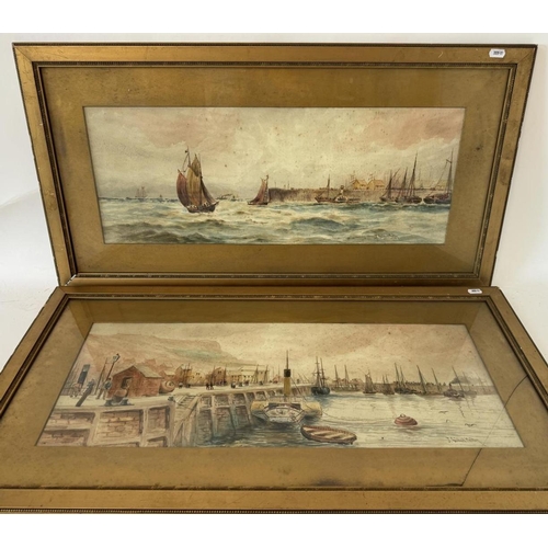 1908 - J. Geldard Walton (19th century) - Two harbour scenes, watercolour on paper, both signed below, 25 x... 