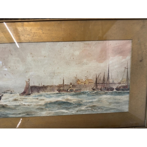 1908 - J. Geldard Walton (19th century) - Two harbour scenes, watercolour on paper, both signed below, 25 x... 