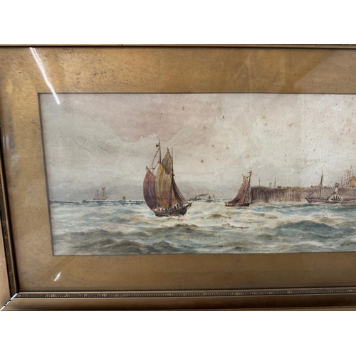 1908 - J. Geldard Walton (19th century) - Two harbour scenes, watercolour on paper, both signed below, 25 x... 