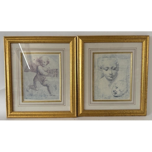 1913 - A group of fourteen decorative framed works, to include: Alverin Roger - watercolour market scene (1... 