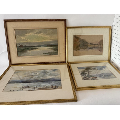 1928 - Nine 19th and early 20th century watercolours depicting populated landscapes and buildings, to inclu... 