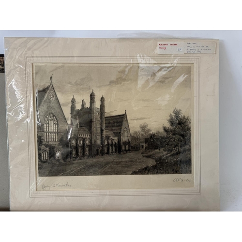 1946 - Two folders of etchings, engravings and photogravure prints, to include: Anthony Waterloo; Charles H... 