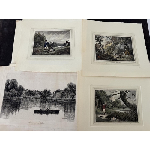 1946 - Two folders of etchings, engravings and photogravure prints, to include: Anthony Waterloo; Charles H... 