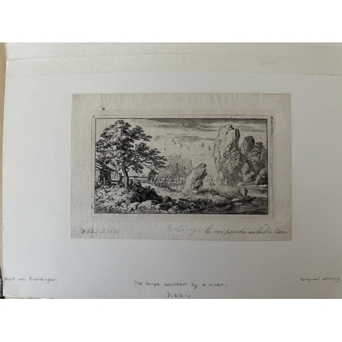 1946 - Two folders of etchings, engravings and photogravure prints, to include: Anthony Waterloo; Charles H... 