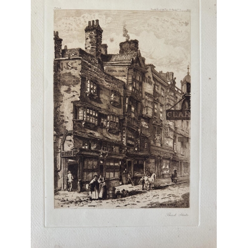 1946 - Two folders of etchings, engravings and photogravure prints, to include: Anthony Waterloo; Charles H... 