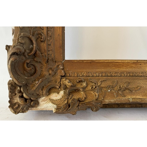 1947 - A 19th century gilt gesso picture with moulded foliate decorations, interior frame dimensions: 52 x ... 