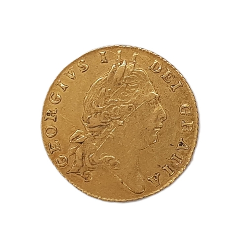 200 - George III, 1760-1820. Half Guinea, 1801. Shield in garter on reverse. (1 coin).