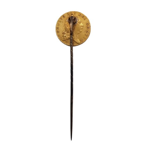 202A - George III 1760-1820 Half Guinea, 1801, mounted as a stick pin.