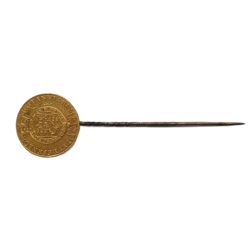 202A - George III 1760-1820 Half Guinea, 1801, mounted as a stick pin.