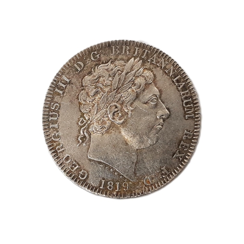 203 - George III, 1760-1820. Crown, 1819. LX edge (1 coin)