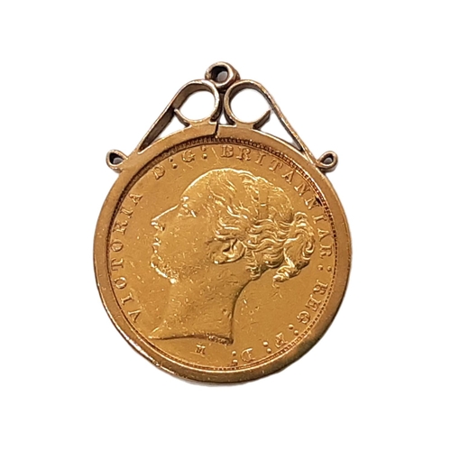 223A - Victoria 1837-1901. Sovereign, 1883, in 9ct yellow gold pendant mount, 9.5g (gross weight) (1 coin).