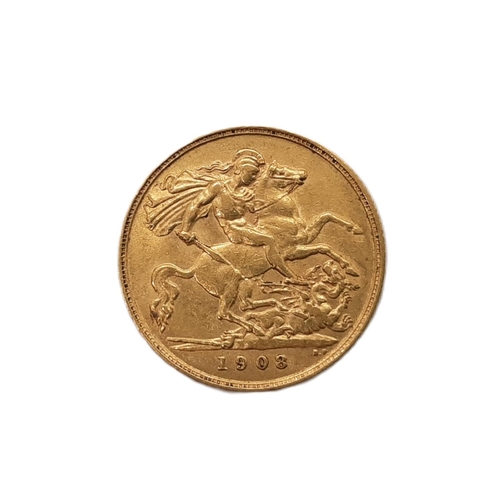 250A - Edward VII 1901-10. Half Sovereign, 1908. (1 coin).