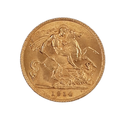 255 - George V, 1910-36. Half Sovereign, 1914. (1 coin)