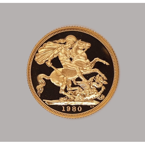 266 - Elizabeth II, 1952-2022. Proof Sovereign, 1980. In Royal Mint box of issue. (1 coin).