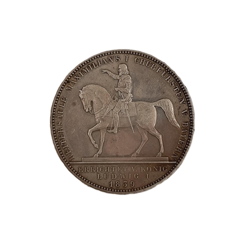 280 - German States. Maximilian I. 2 Thaler (3 1/2 Gulden), 1839. Commemoration of Maximilian I as Elector... 