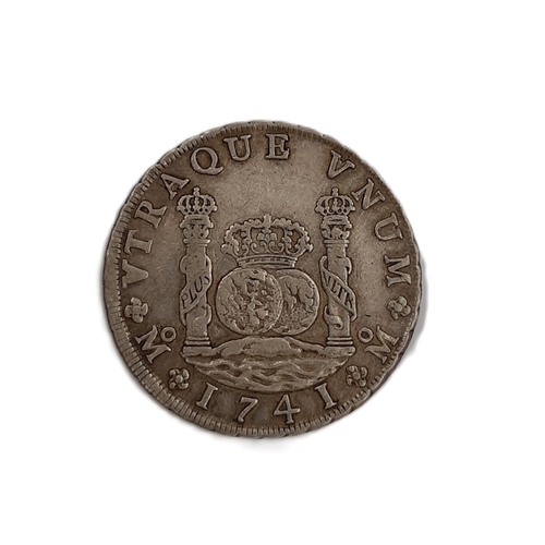 292 - Spain. 8 Reales, 1741. Mexico Mint. ‘Pillar’ type, together with partial historic typed letter from ... 